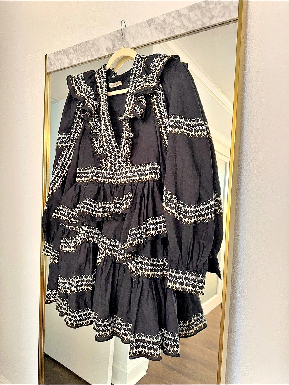 Ulla Johnson Anais Mini Dress in Black & White Size 2